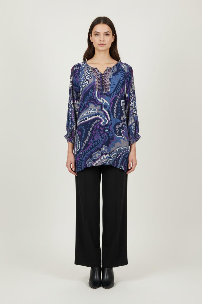 Robe Bohème Bleu et Violet - Taille S/36 de la marque Derhy | PARAD89315 - Vendu par Paradigme - Image 1