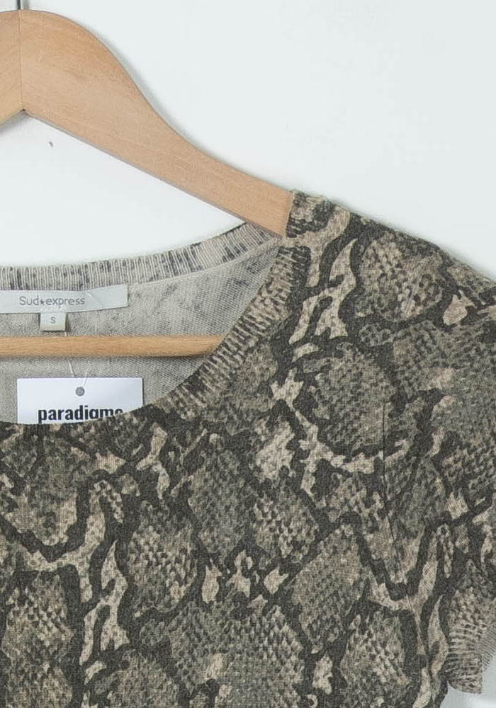 Robe Courte Beige et Noire - Taille S/36 de la marque Sud express | PARAD89316 - Vendu par Paradigme - Image 3