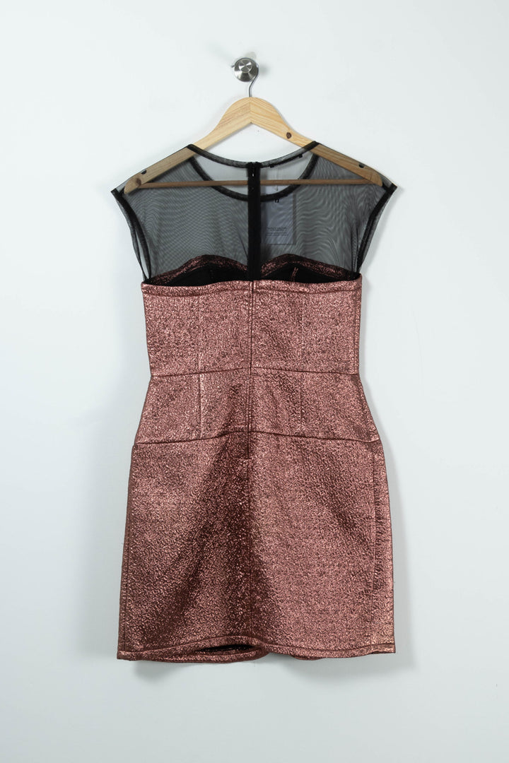 Robe Courte Marron et Noire - Taille L/40 de la marque Kookai | PARAD89335 - Vendu par Paradigme - Image 4