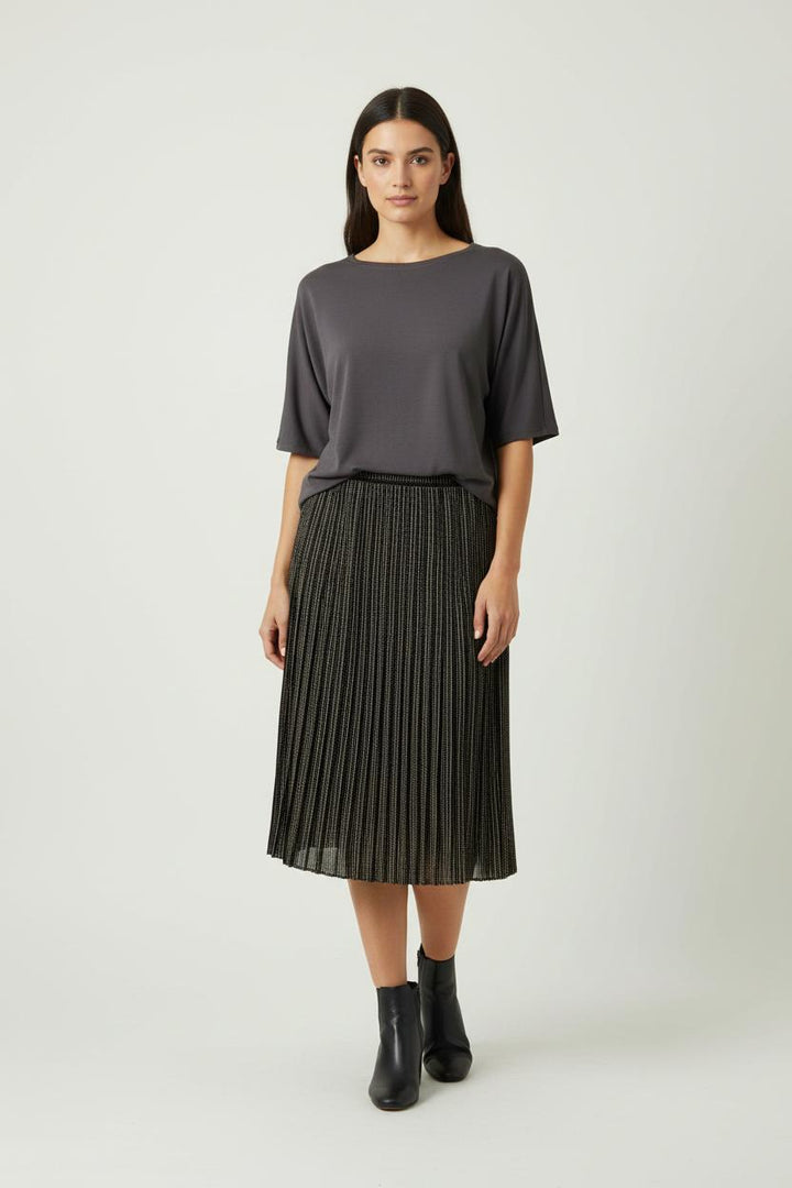 Jupe Plissée Noire et Beige - Taille M/38 de la marque Caroll | PARAD89356 - Vendu par Paradigme - Image 1
