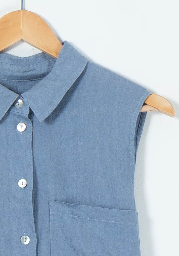 Robe Chemise Longue Bleue - Taille L/40 de la marque Maison 123 | PARAD89405 - Vendu par Paradigme - Image 3