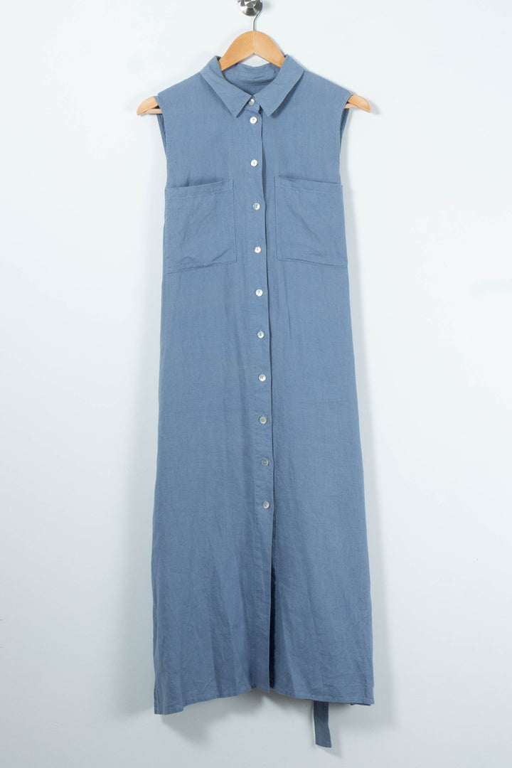 Robe Chemise Longue Bleue - Taille L/40 de la marque Maison 123 | PARAD89405 - Vendu par Paradigme - Image 2
