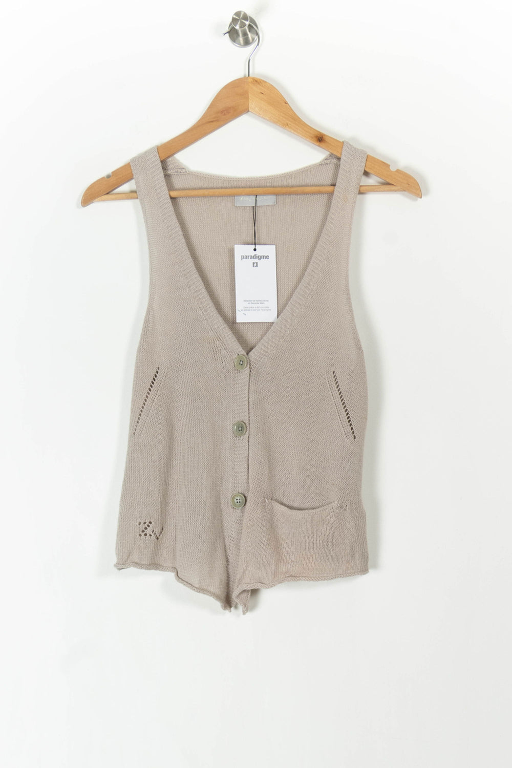 Gilet Sans Manches Beige - Taille S/36 de la marque Zadig&Voltaire | PARAD89466 - Vendu par Paradigme - Image 2