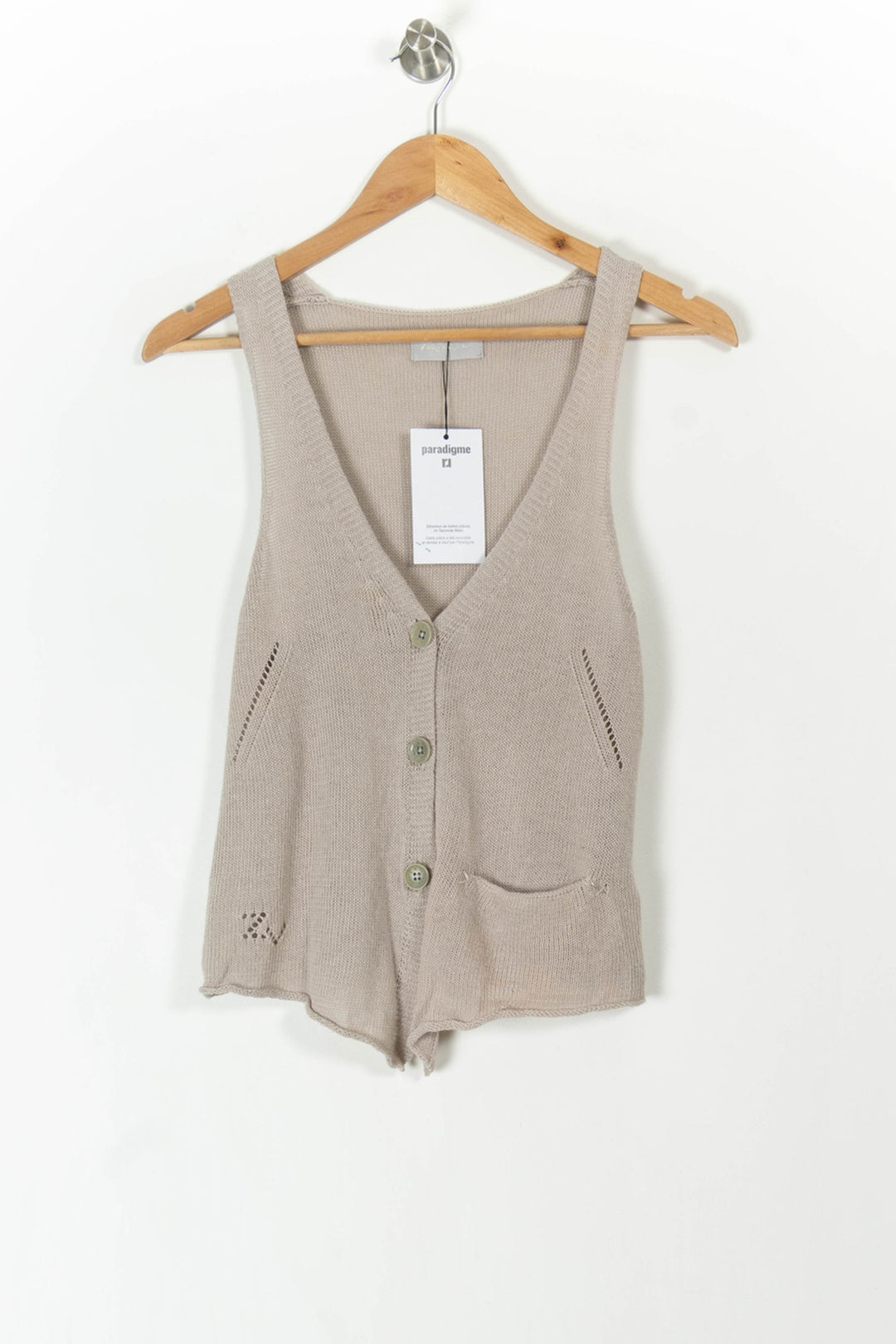 Gilet Sans Manches Beige - Taille S/36 de la marque Zadig&Voltaire | PARAD89466 - Vendu par Paradigme - Image 2
