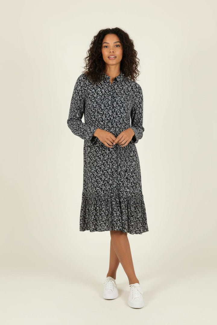 Robe Fleurie Noire et Blanche - Taille S/36 de la marque Petite Mendigote | PARAD89475 - Vendu par Paradigme - Image 1