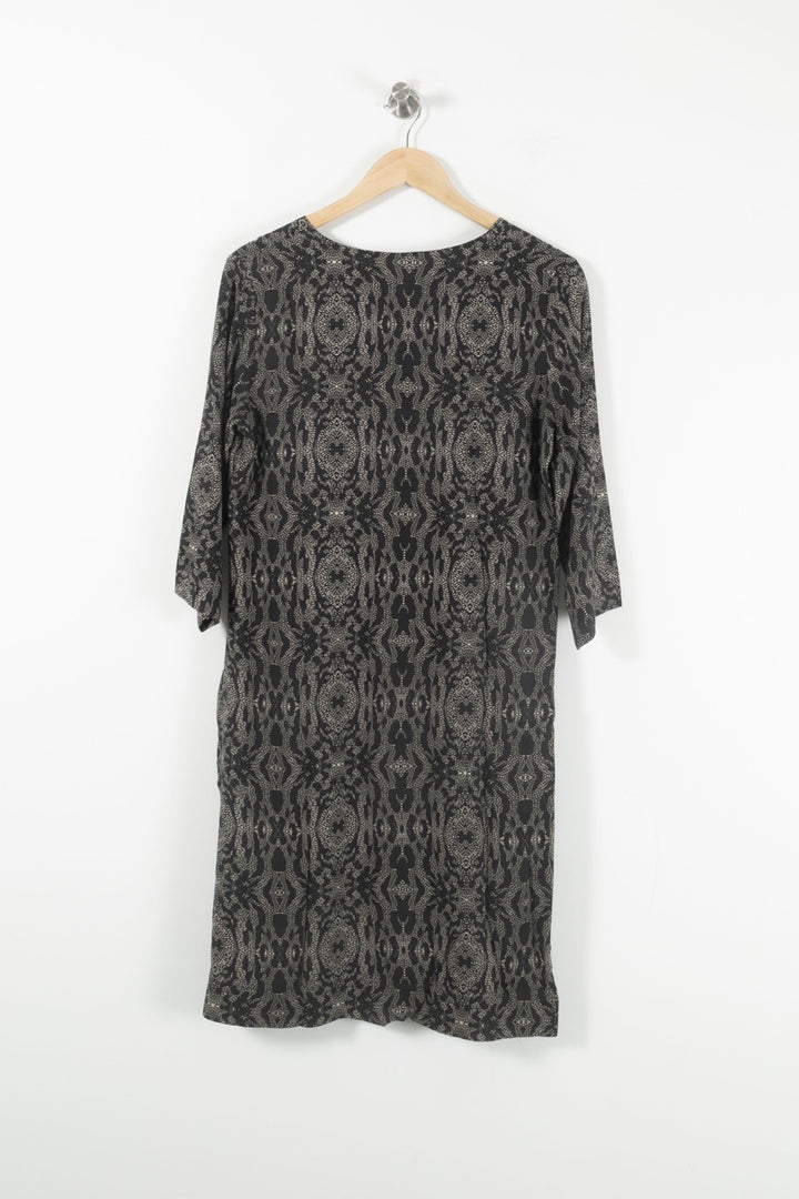 Robe Droite Noire et Beige - Taille S/36 de la marque La Fée Maraboutée | PARAD89476 - Vendu par Paradigme - Image 4
