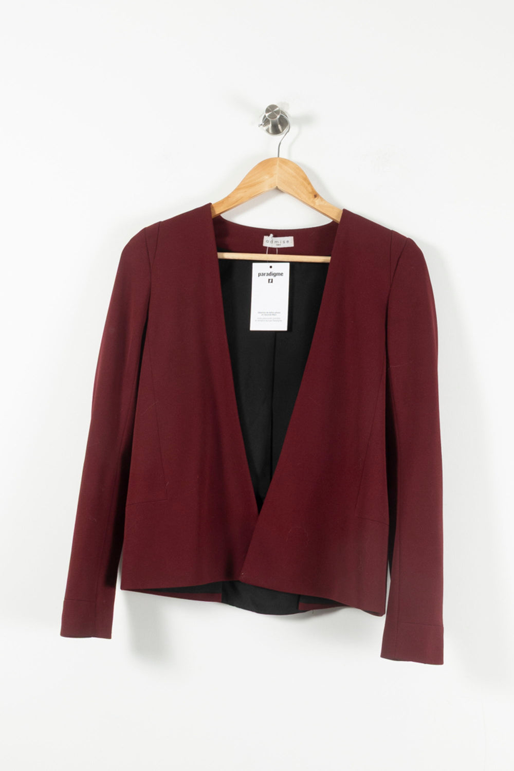 Blazer Bordeaux - Taille S/36 de la marque Admise Paris | PARAD89479 - Vendu par Paradigme - Image 2