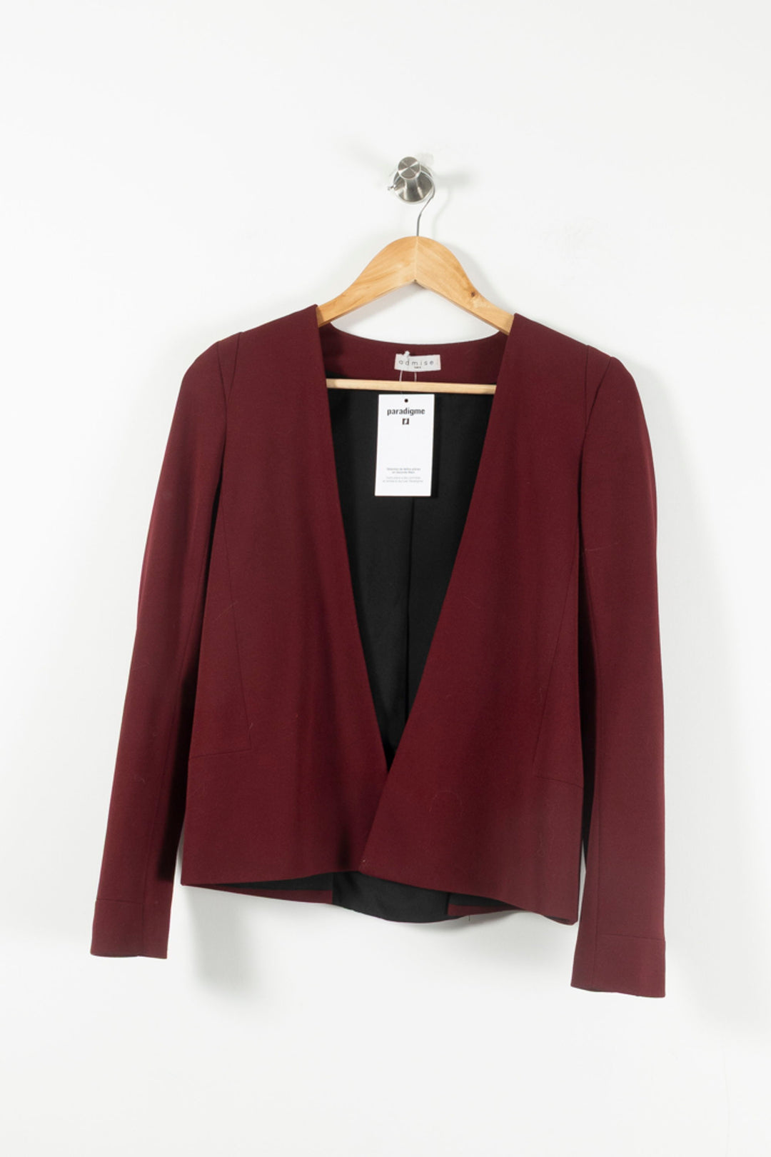 Blazer Bordeaux - Taille S/36 de la marque Admise Paris | PARAD89479 - Vendu par Paradigme - Image 2