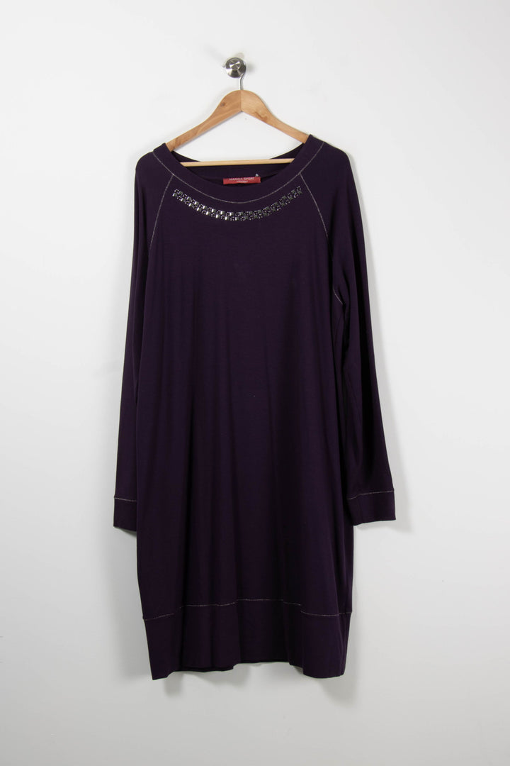 Robe Midi Violette - Taille XXXL/46 de la marque Marina Rinaldi | PARAD89490 - Vendu par Paradigme - Image 2