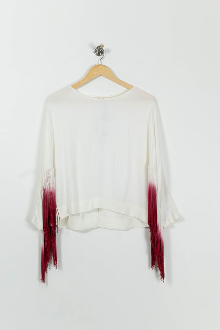 Blouse Blanche et Bordeaux - Taille S/36 de la marque Maje | PARAD89494 - Vendu par Paradigme - Image 2