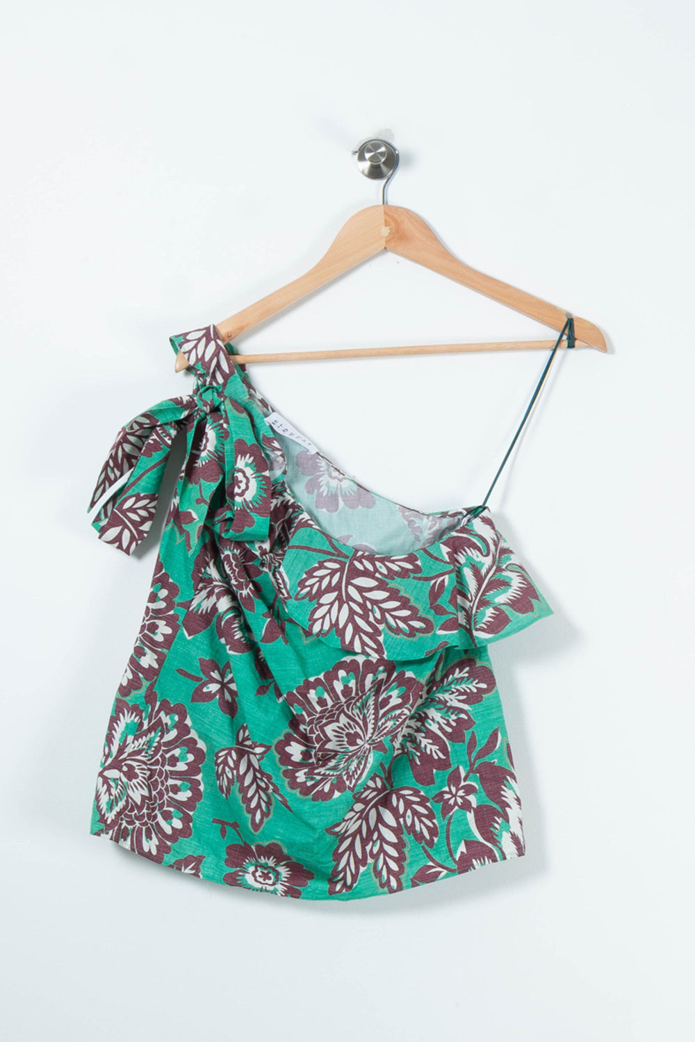 Top Asymétrique Vert et Marron - Taille L/40 de la marque Claudie Pierlot | PARAD89499 - Vendu par Paradigme - Image 2