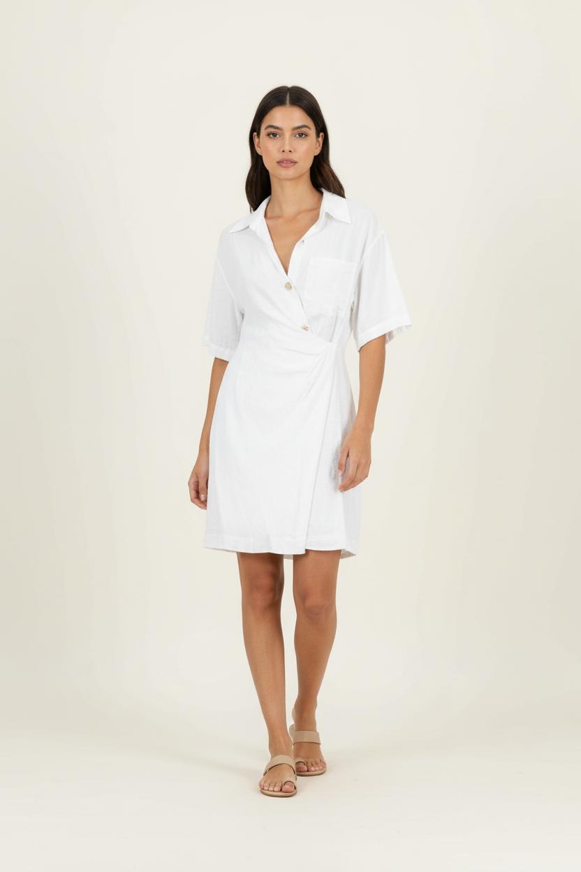 Robe Chemise Blanche - Taille XS/34 de la marque Sandro | PARAD89501 - Vendu par Paradigme - Image 1