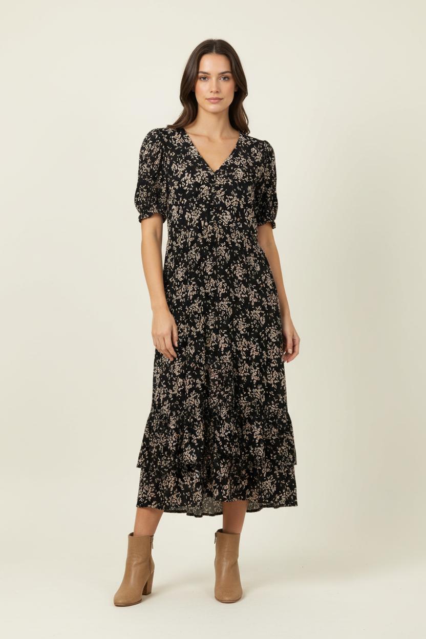 Robe Longue Noire et Beige - Taille S/36 de la marque ba&sh | PARAD89507 - Vendu par Paradigme - Image 1