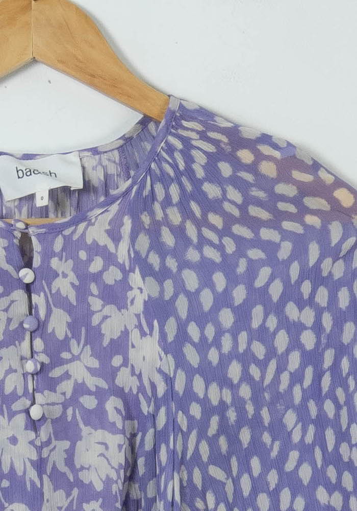 Robe Fleurie Violette et Blanche - Taille XS/34 de la marque ba&sh | PARAD89510 - Vendu par Paradigme - Image 3
