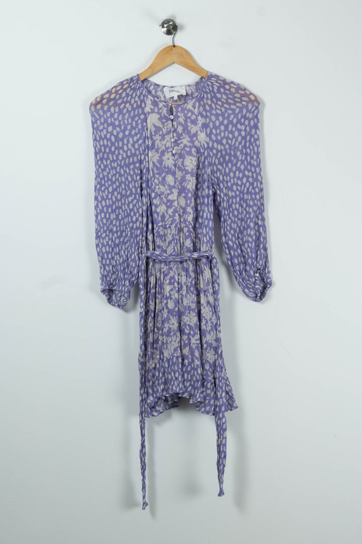 Robe Fleurie Violette et Blanche - Taille XS/34 de la marque ba&sh | PARAD89510 - Vendu par Paradigme - Image 2
