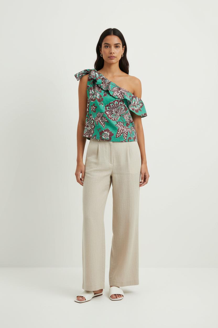 Blouse Verte et Marron - Taille L/40 de la marque Claudie Pierlot | PARAD89511 - Vendu par Paradigme - Image 1