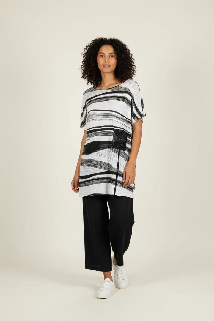 Tunique Noire et Blanche - Taille XXXL/46 de la marque Marina Rinaldi | PARAD89517 - Vendu par Paradigme - Image 1