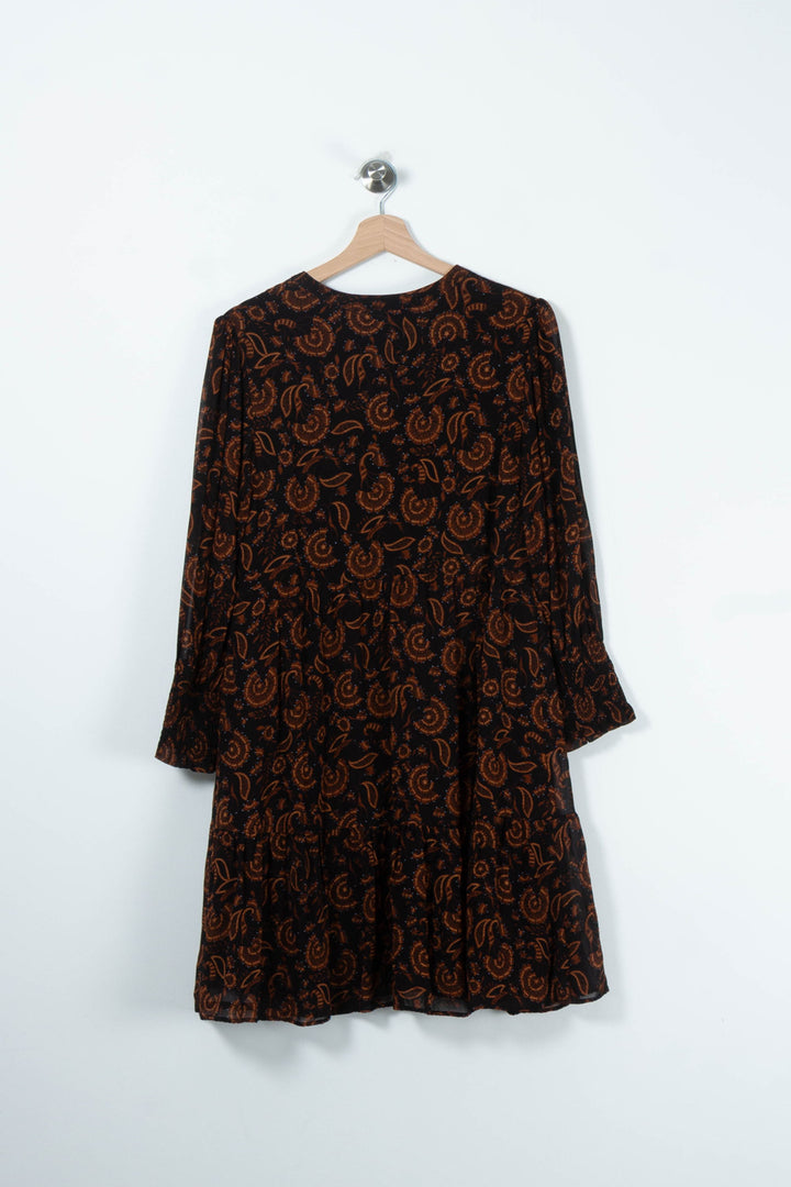 Robe Midi Noire et Orange - Taille M/38 de la marque Maison 123 | PARAD89530 - Vendu par Paradigme - Image 4
