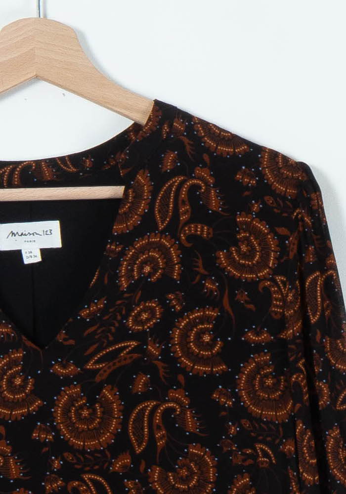 Robe Midi Noire et Orange - Taille M/38 de la marque Maison 123 | PARAD89530 - Vendu par Paradigme - Image 3