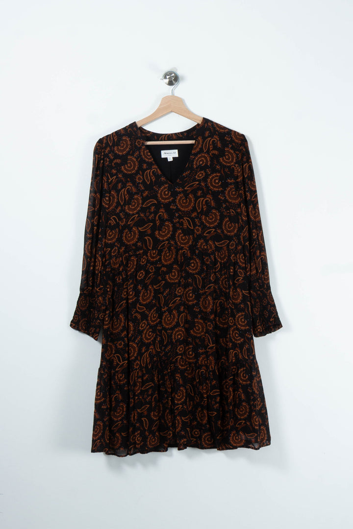 Robe Midi Noire et Orange - Taille M/38 de la marque Maison 123 | PARAD89530 - Vendu par Paradigme - Image 2