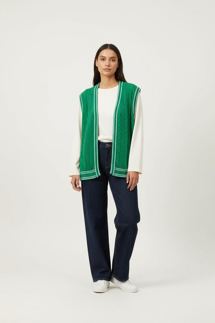 Gilet Vert et Blanc - Taille L/40 de la marque Imprevu | PARAD89560 - Vendu par Paradigme - Image 1