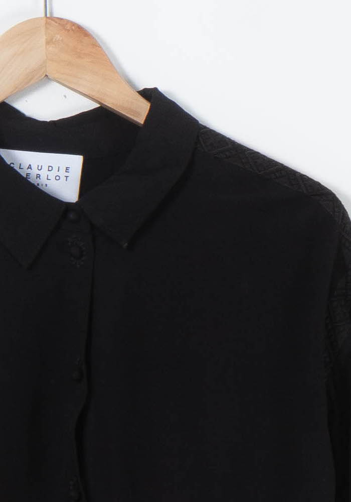 Chemise Noire - Taille XL/42 de la marque Claudie Pierlot | PARAD89570 - Vendu par Paradigme - Image 3