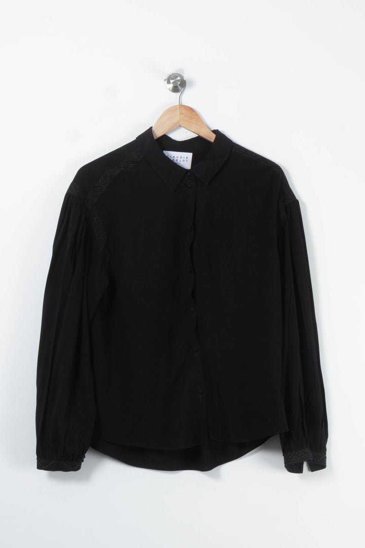 Chemise Noire - Taille XL/42 de la marque Claudie Pierlot | PARAD89570 - Vendu par Paradigme - Image 2