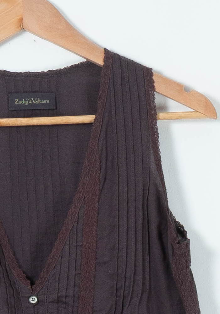 Débardeur Marron - Taille S/36 de la marque Zadig&Voltaire | PARAD89575 - Vendu par Paradigme - Image 3