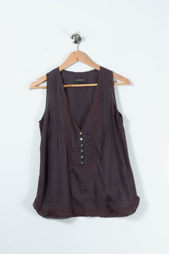 Débardeur Marron - Taille S/36 de la marque Zadig&Voltaire | PARAD89575 - Vendu par Paradigme - Image 2