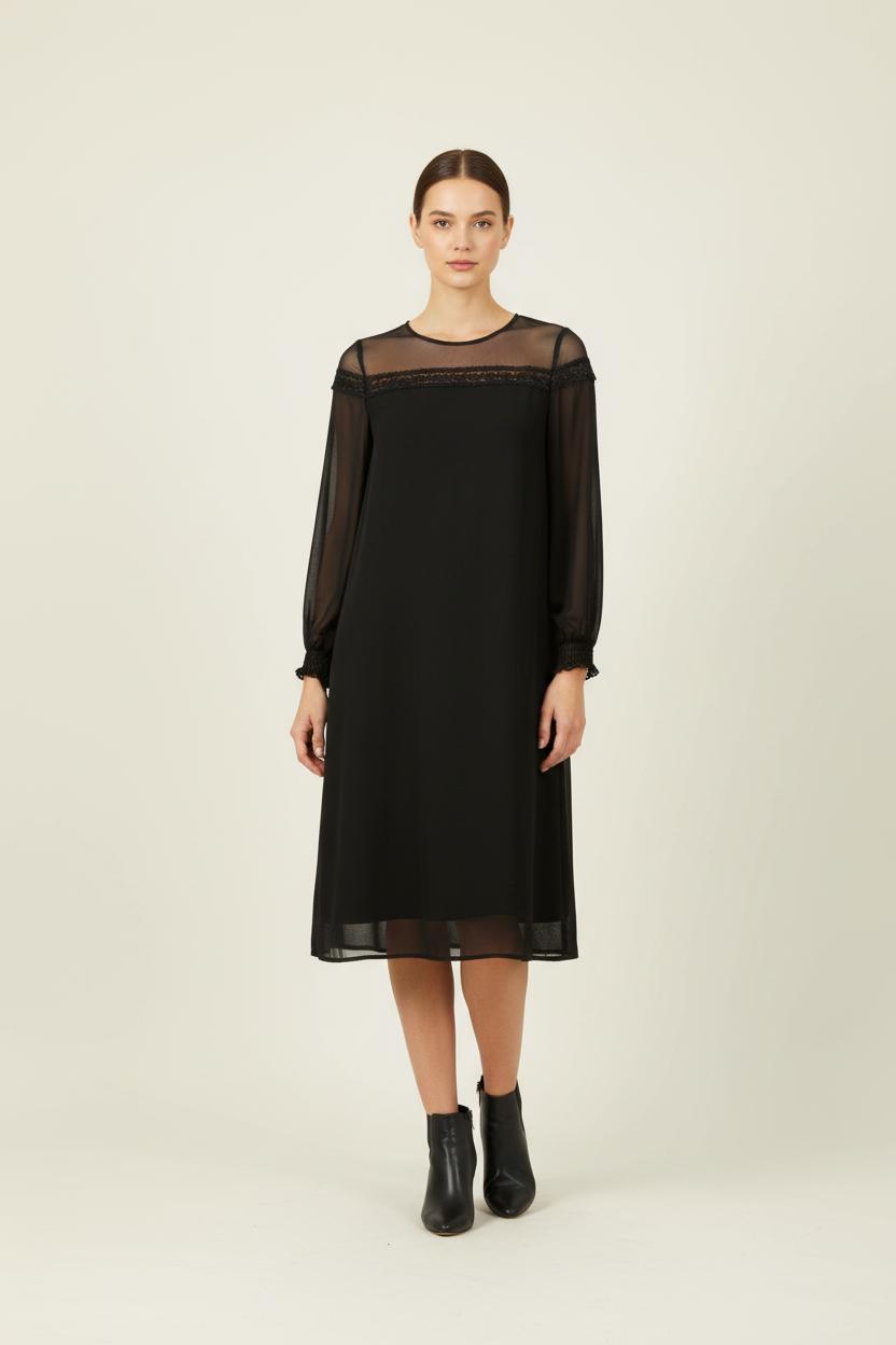 Robe Midi Noire - Taille S/36 de la marque Maison 123 | PARAD89585 - Vendu par Paradigme - Image 1