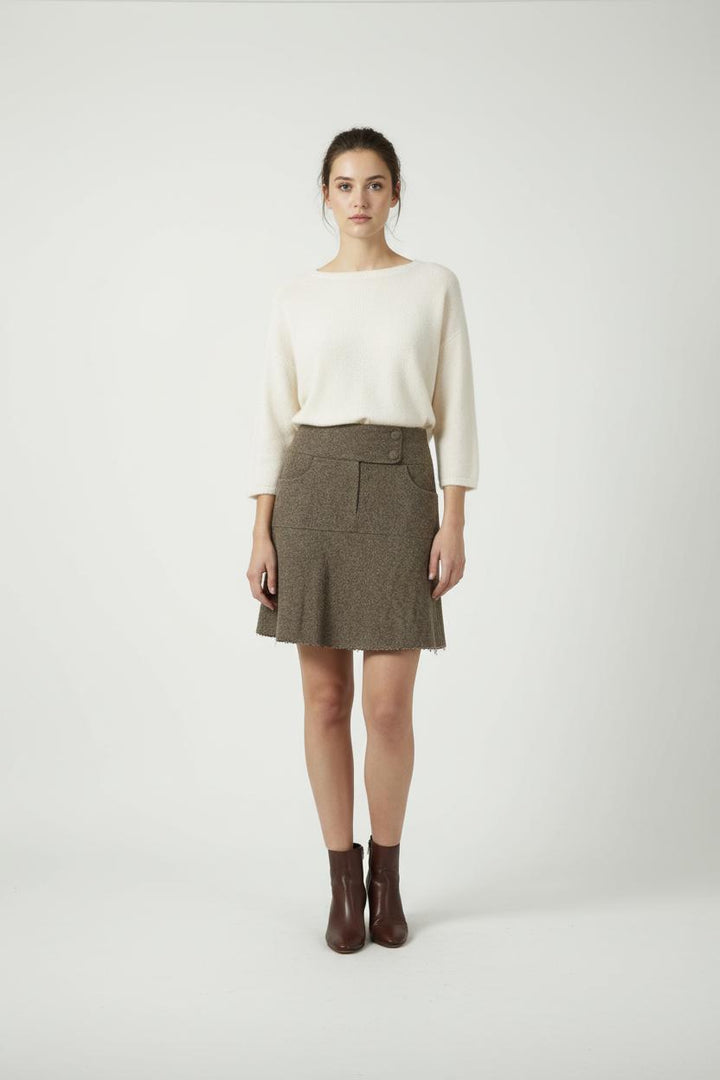 Jupe Évasée Marron - Taille S/36 de la marque Comptoir des Cotonniers | PARAD89606 - Vendu par Paradigme - Image 1