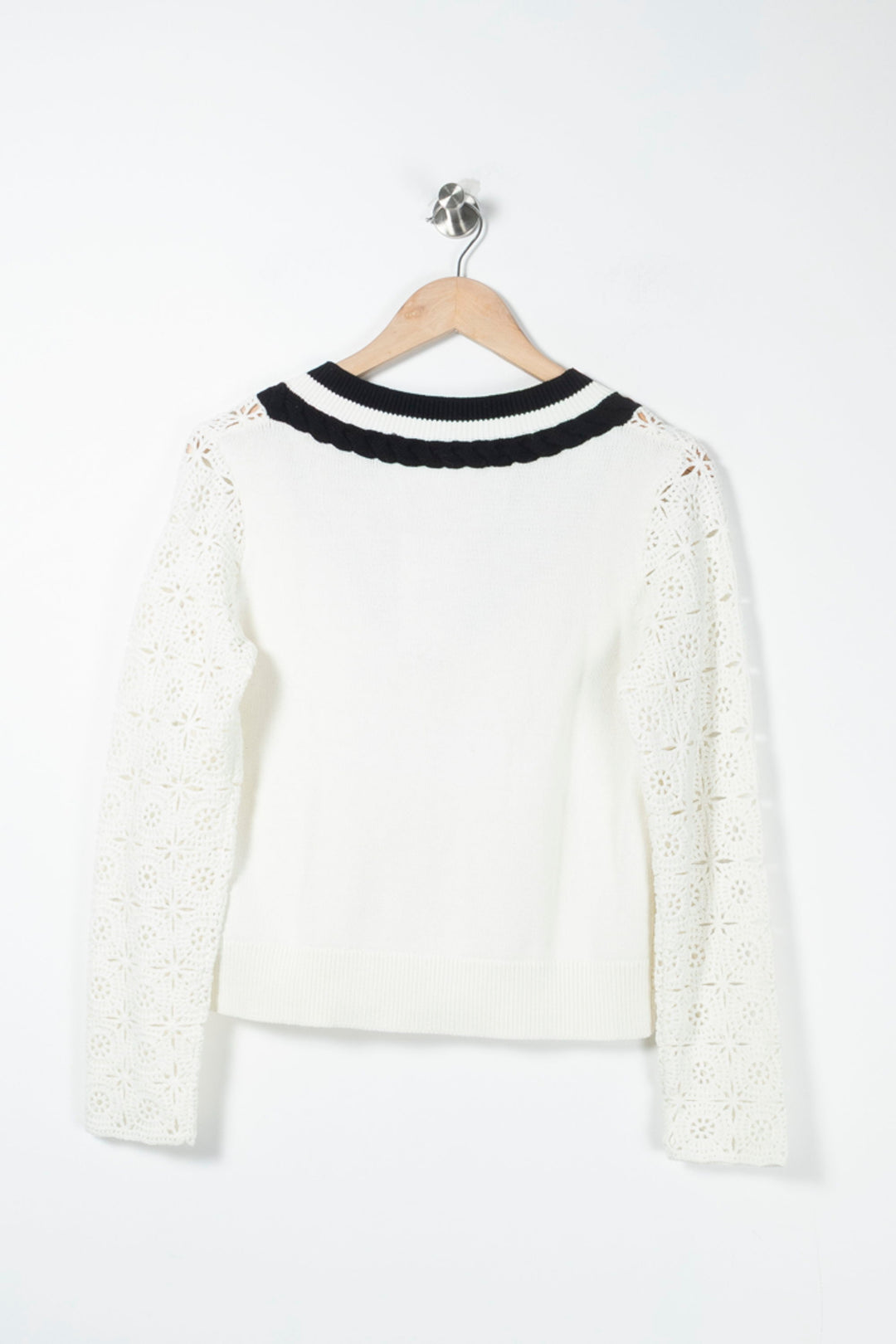 Pull Blanc et Noir - Taille S/36 de la marque Claudie Pierlot | PARAD89622 - Vendu par Paradigme - Image 4