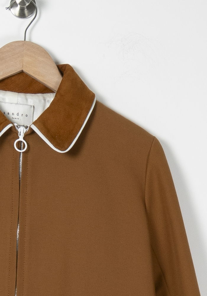 Manteau Marron et Blanc - Taille S/36 de la marque Sandro | PARAD89629 - Vendu par Paradigme - Image 3