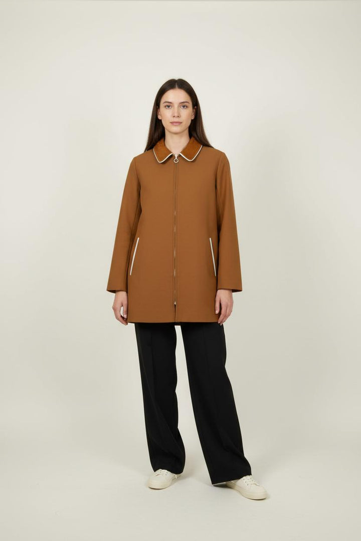 Manteau Marron et Blanc - Taille S/36 de la marque Sandro | PARAD89629 - Vendu par Paradigme - Image 1