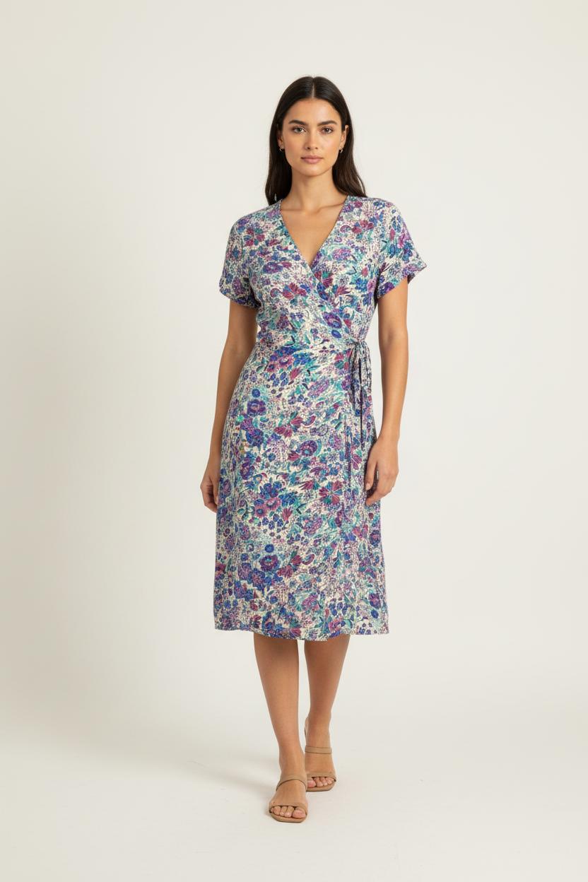 Robe Portefeuille Multicolore - Taille L/40 de la marque La Fée Maraboutée | PARAD89661 - Vendu par Paradigme - Image 1