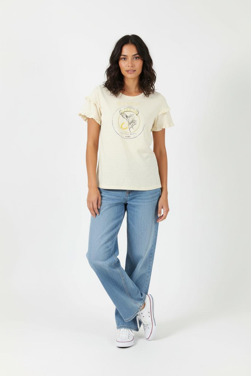 T-shirt Beige - Taille S/36 de la marque Karl Marc John | PARAD89705 - Vendu par Paradigme - Image 1