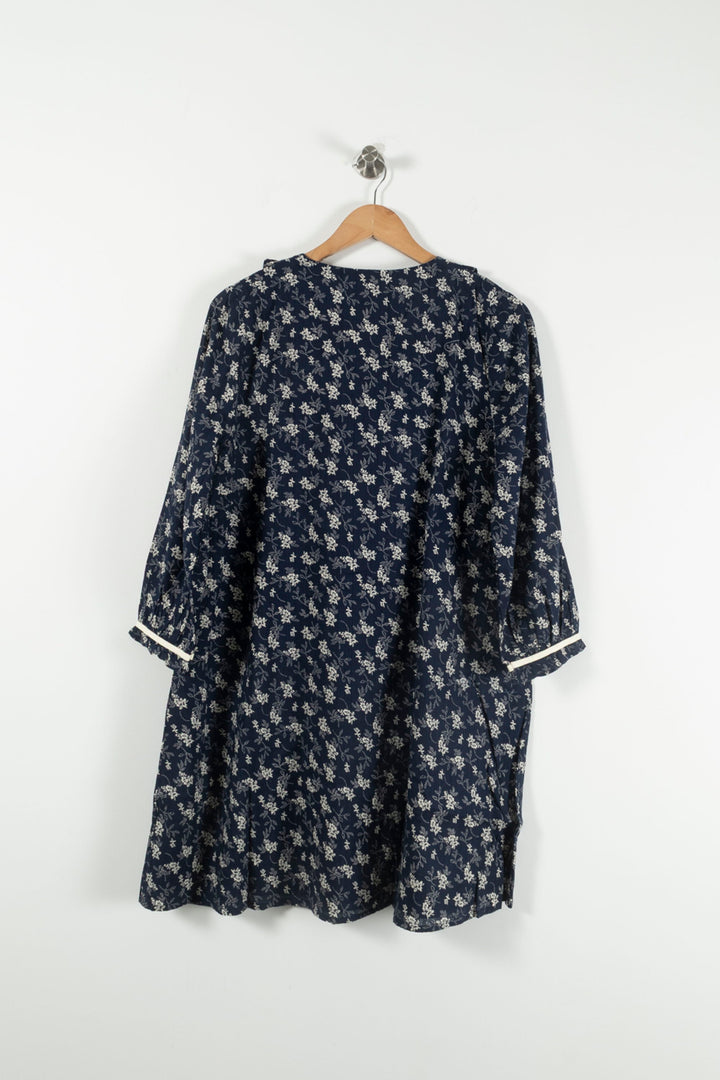 Robe Fleurie Bleue et Blanche - Taille M/38 de la marque Karl Marc John | PARAD89706 - Vendu par Paradigme - Image 4