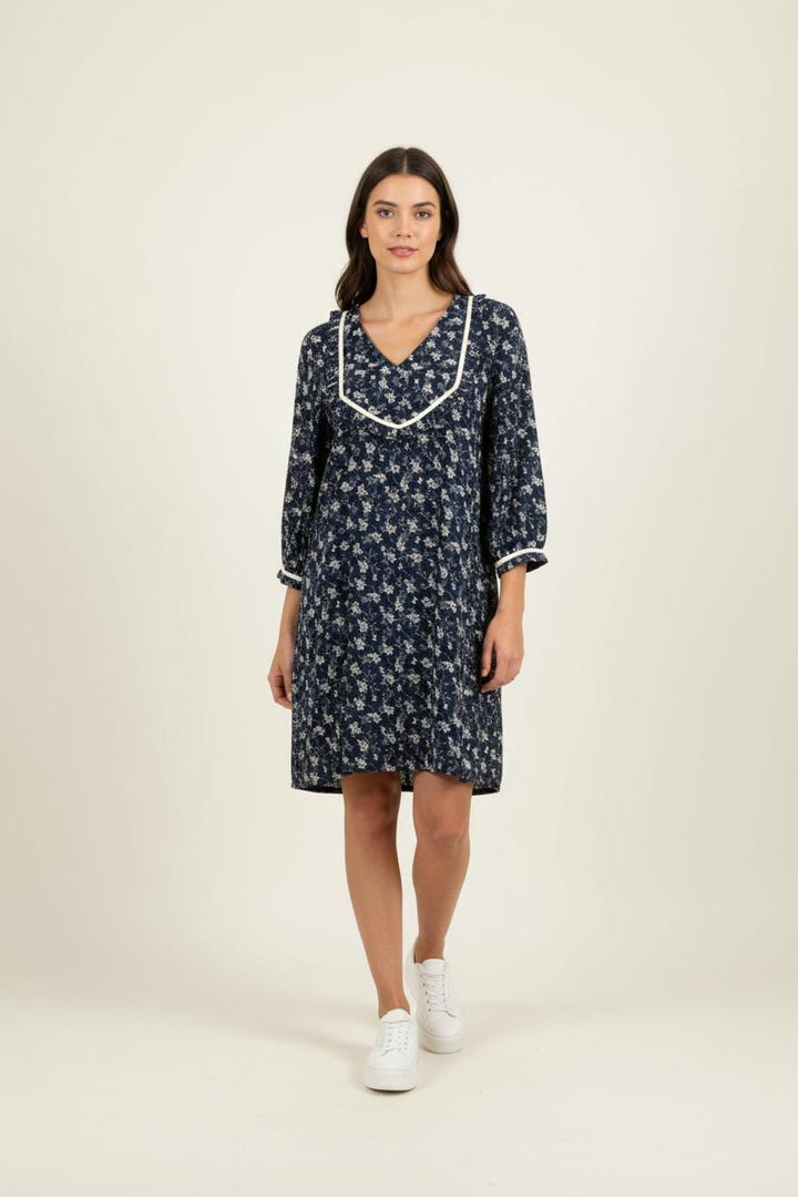 Robe Fleurie Bleue et Blanche - Taille M/38 de la marque Karl Marc John | PARAD89706 - Vendu par Paradigme - Image 1