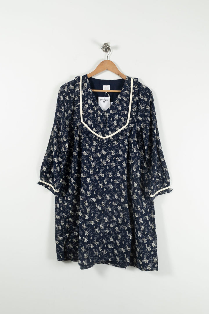 Robe Fleurie Bleue et Blanche - Taille M/38 de la marque Karl Marc John | PARAD89706 - Vendu par Paradigme - Image 2