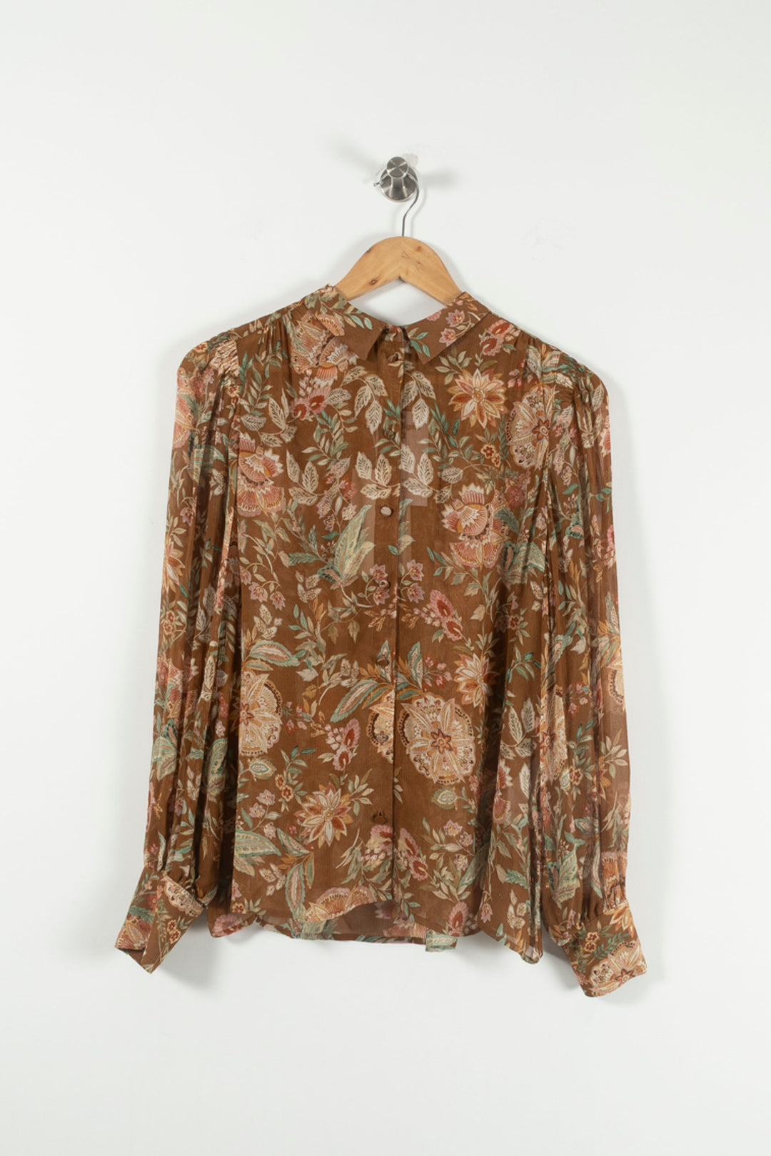 Chemise Fleurie Marron - Taille S/36 de la marque Sézane | PARAD89714 - Vendu par Paradigme - Image 2