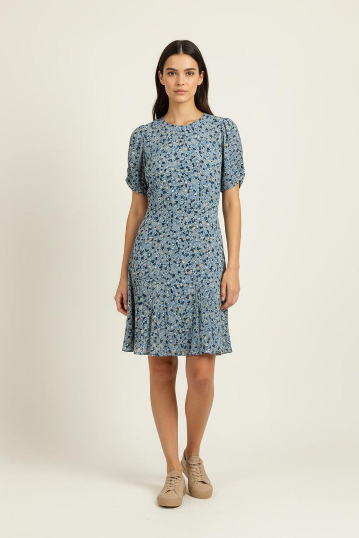 Robe Courte Bleue à Motifs - Taille L/40 de la marque Sessùn | PARAD89721 - Vendu par Paradigme - Image 1