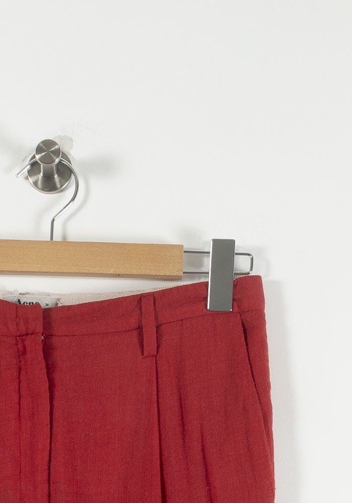 Pantalon Rouge - Taille XS/34 de la marque Acne Studios | PARAD89726 - Vendu par Paradigme - Image 3