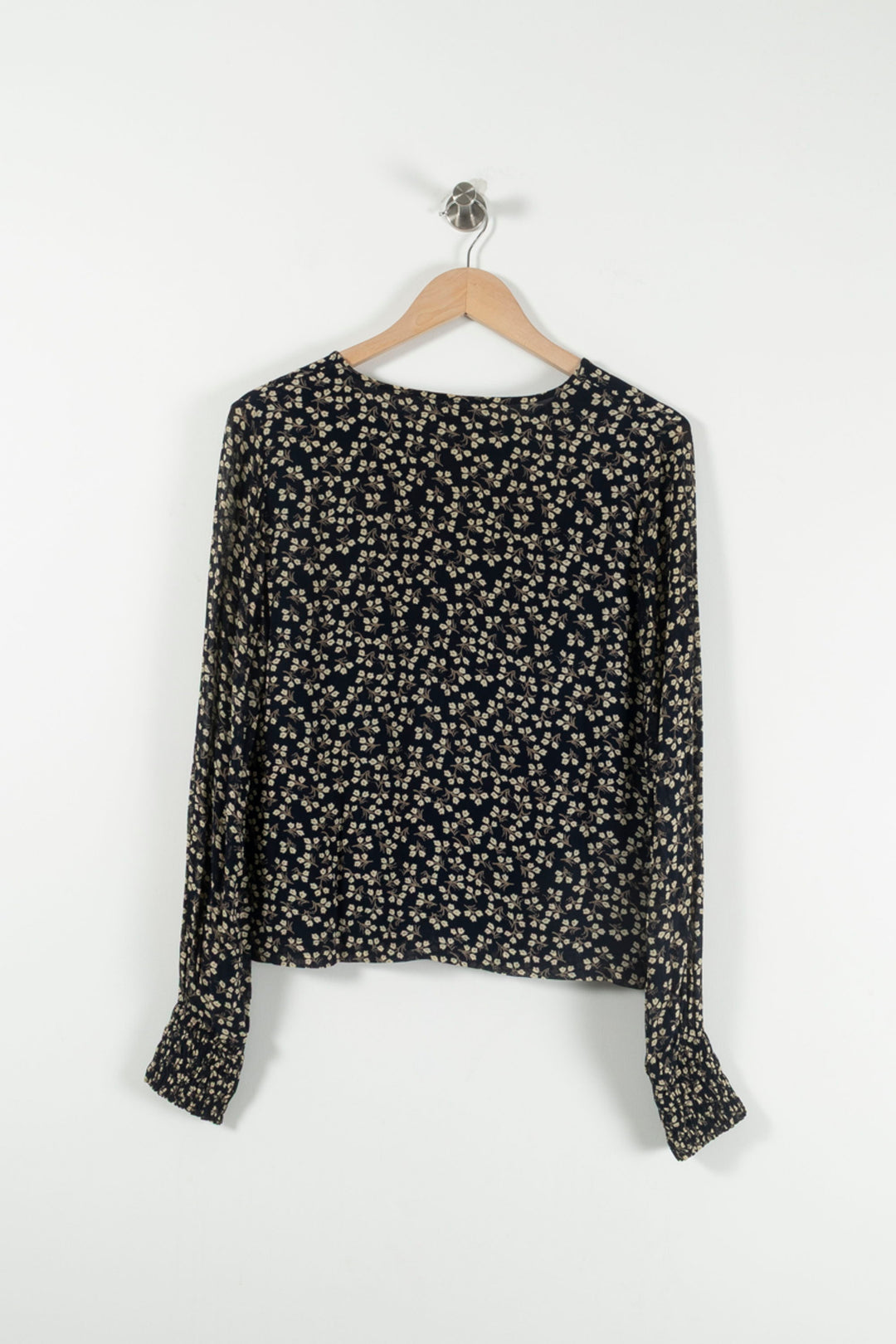 Blouse Fleurie Bleu et Beige - Taille S/36 de la marque Ganni | PARAD89732 - Vendu par Paradigme - Image 4
