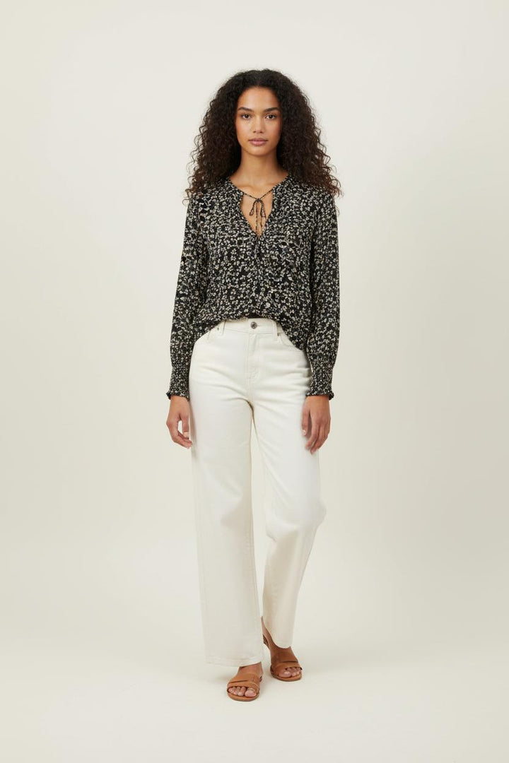 Blouse Fleurie Bleu et Beige - Taille S/36 de la marque Ganni | PARAD89732 - Vendu par Paradigme - Image 1