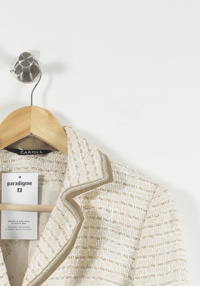 Veste Courte Beige - Taille XL/42 de la marque Caroll | PARAD89747 - Vendu par Paradigme - Image 3