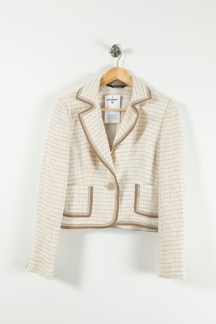 Veste Courte Beige - Taille XL/42 de la marque Caroll | PARAD89747 - Vendu par Paradigme - Image 2