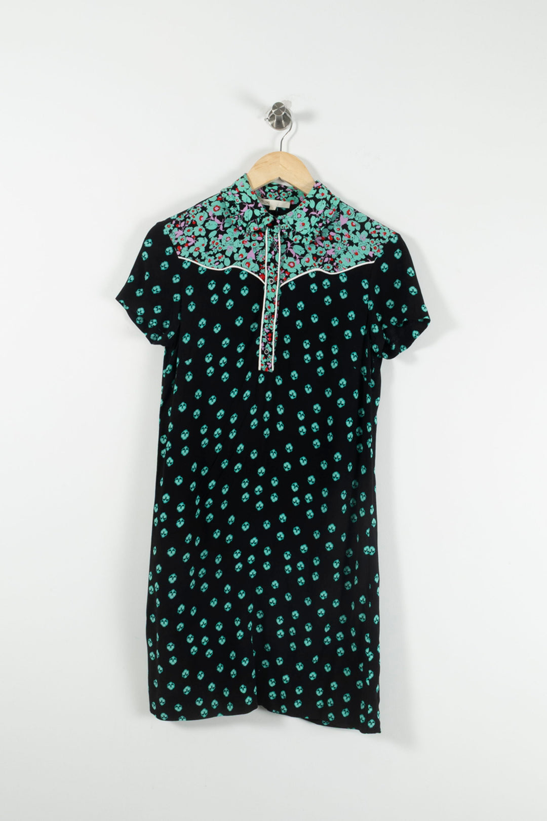 Robe Courte Noire et Verte - Taille S/36 de la marque Maje | PARAD89757 - Vendu par Paradigme - Image 2
