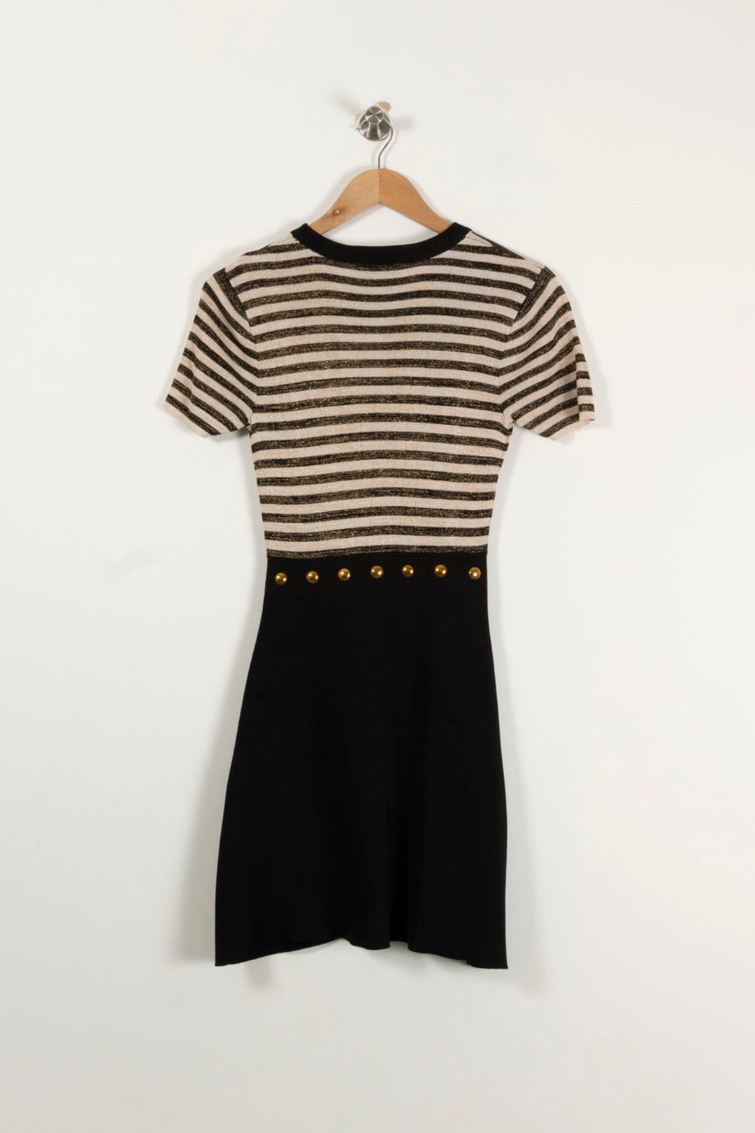 Robe Midi Noire et Beige - Taille S/36 de la marque Sandro | PARAD89759 - Vendu par Paradigme - Image 4