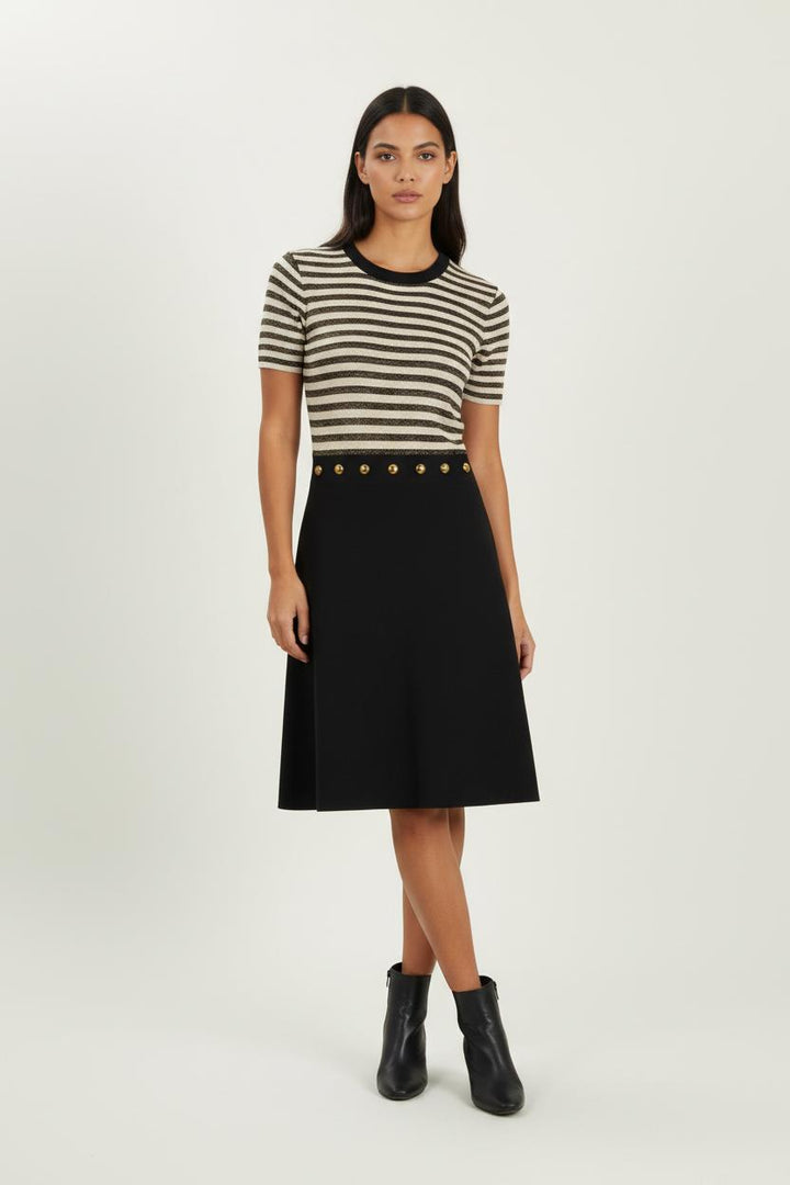 Robe Midi Noire et Beige - Taille S/36 de la marque Sandro | PARAD89759 - Vendu par Paradigme - Image 1