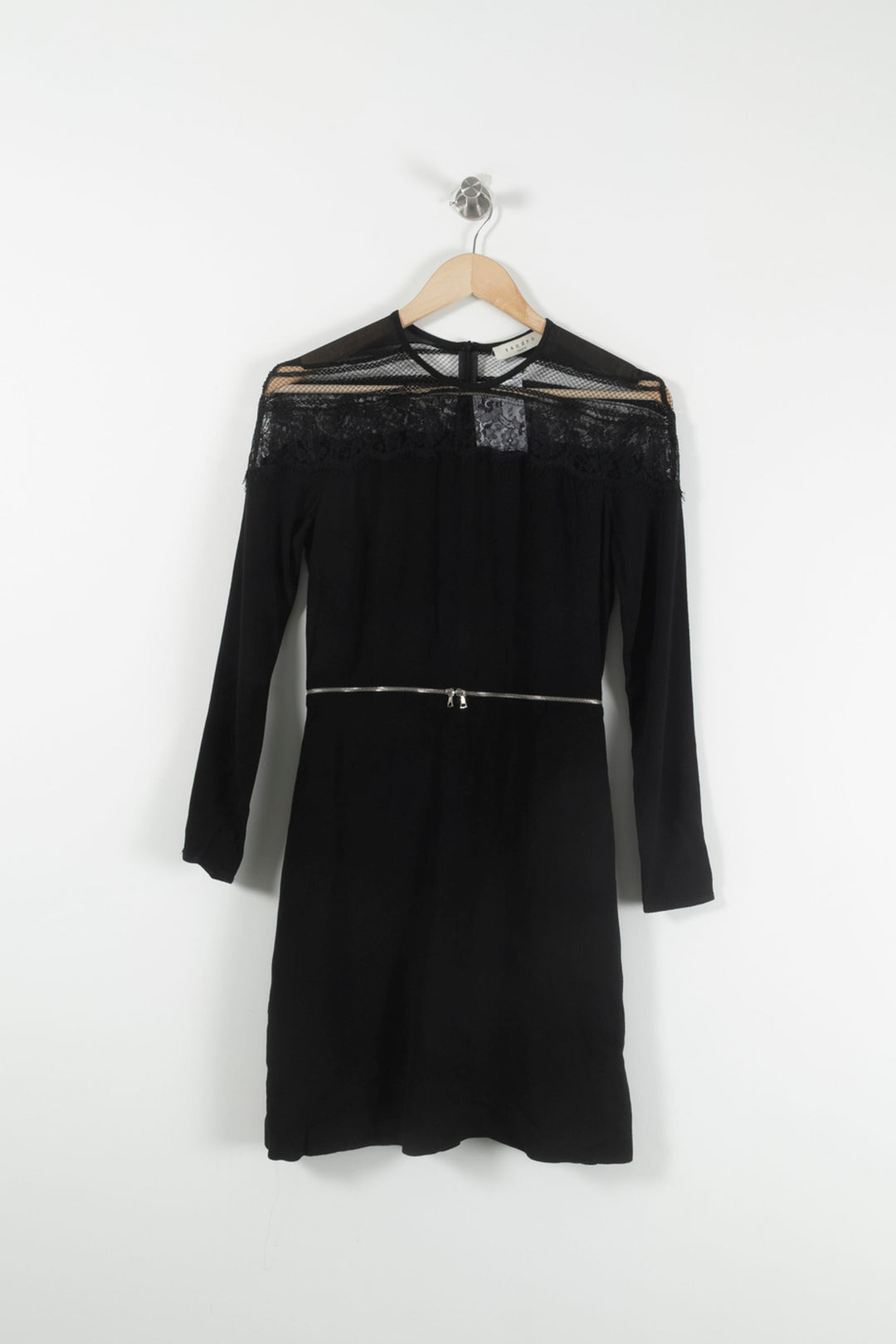 Robe Droite Noire - Taille S/36 de la marque Sandro | PARAD89762 - Vendu par Paradigme - Image 2